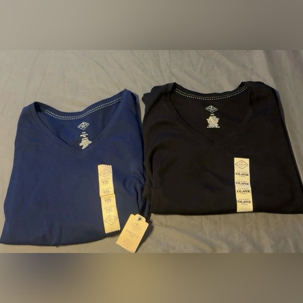 St. John's Bay Womens XXL Essential Tee V-Neck Shirt Tops 100% Cotton NWT (2)